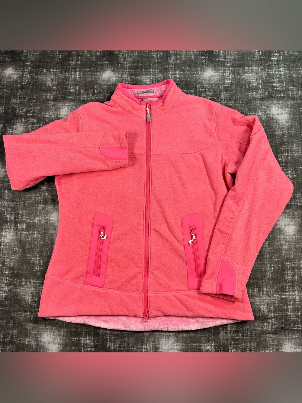 Peter Millar Warmth Jacket Womens Large Cozy Pink Full Zip Lined Fleece Sweater
